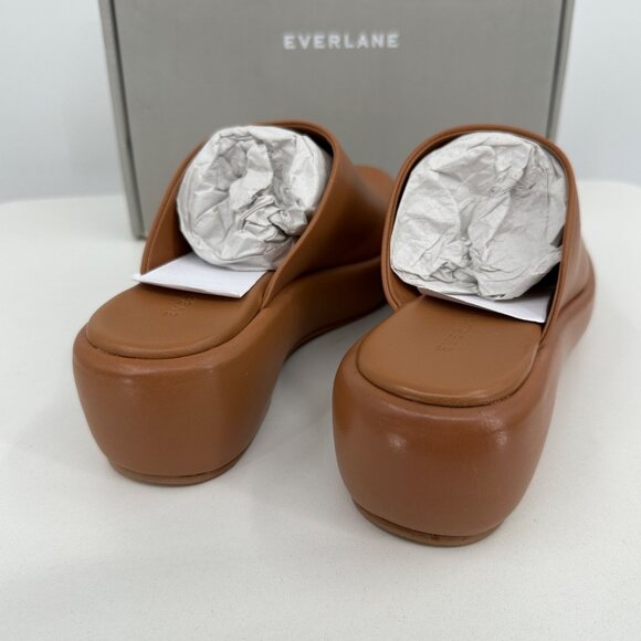 Everlane The Puffa Flatform in Brown Leather size 8 Women's Chunky Platform Clog - Picture 6 of 13